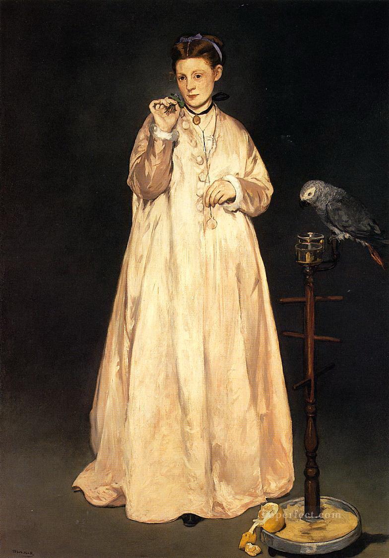 Woman with a Parrot Eduard Manet Oil Paintings